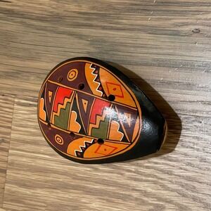 Handmade Peruvian Ocarina Flute Musical Instrument Face Design
